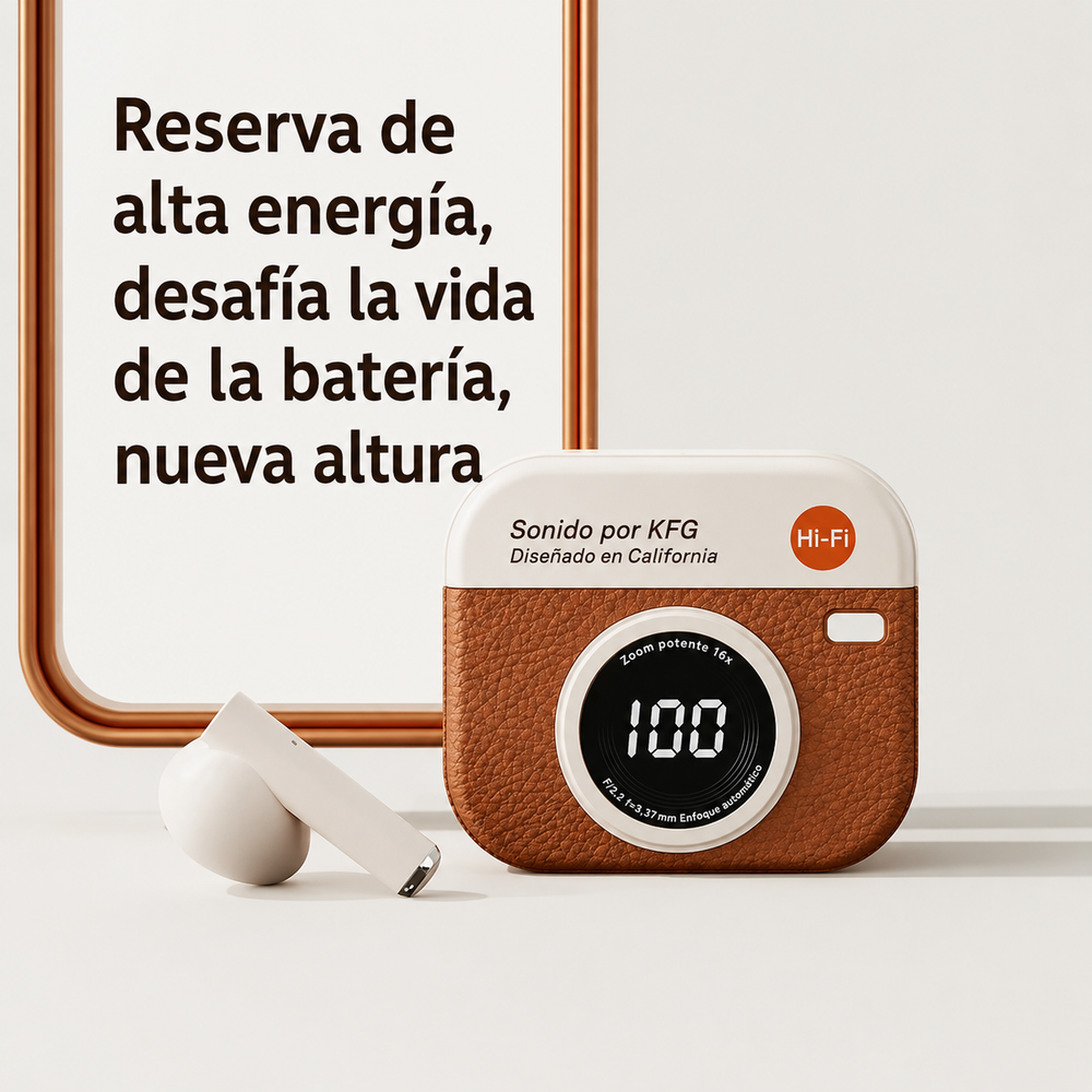 Auriculares inalambricos retro con pantalla
